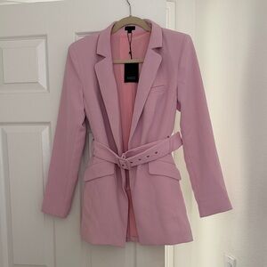 NBD Pink Belted Blazer